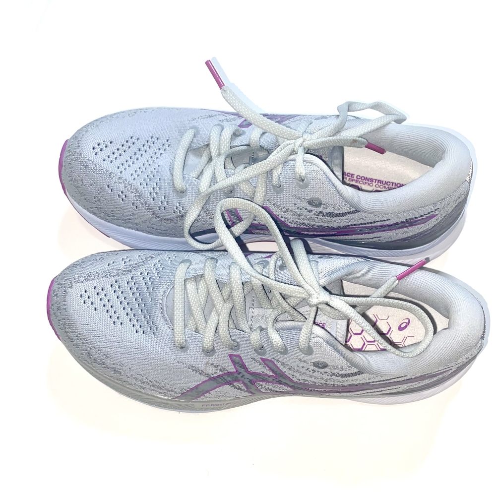 Asics Women's Light Gray and Pink Athletic Shoes